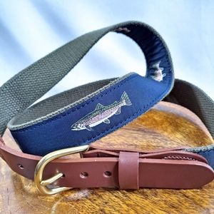 Leather Man Limited Trout Fabric Belt NWOT